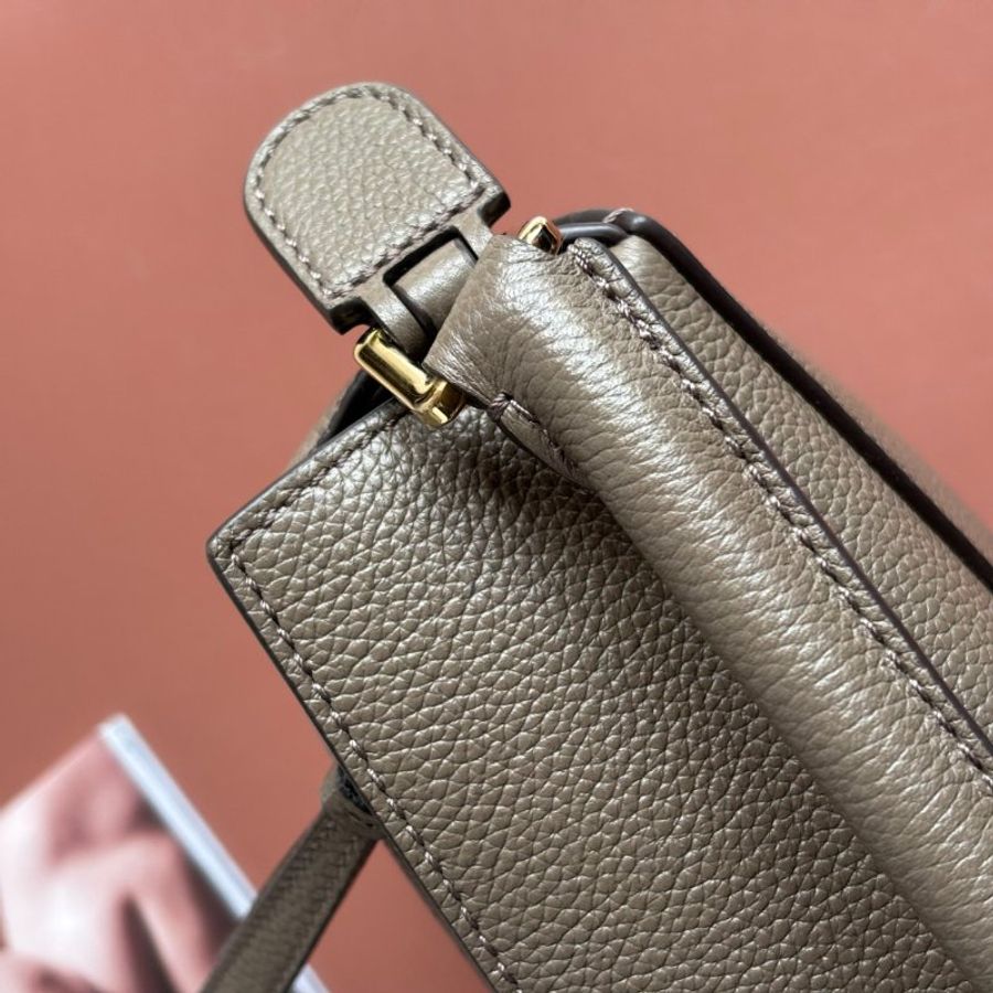 ::LOEWE:: 墨綠色手提斜背兩用包 Mini Puzzle Edge bag in soft grained calfskin-18
