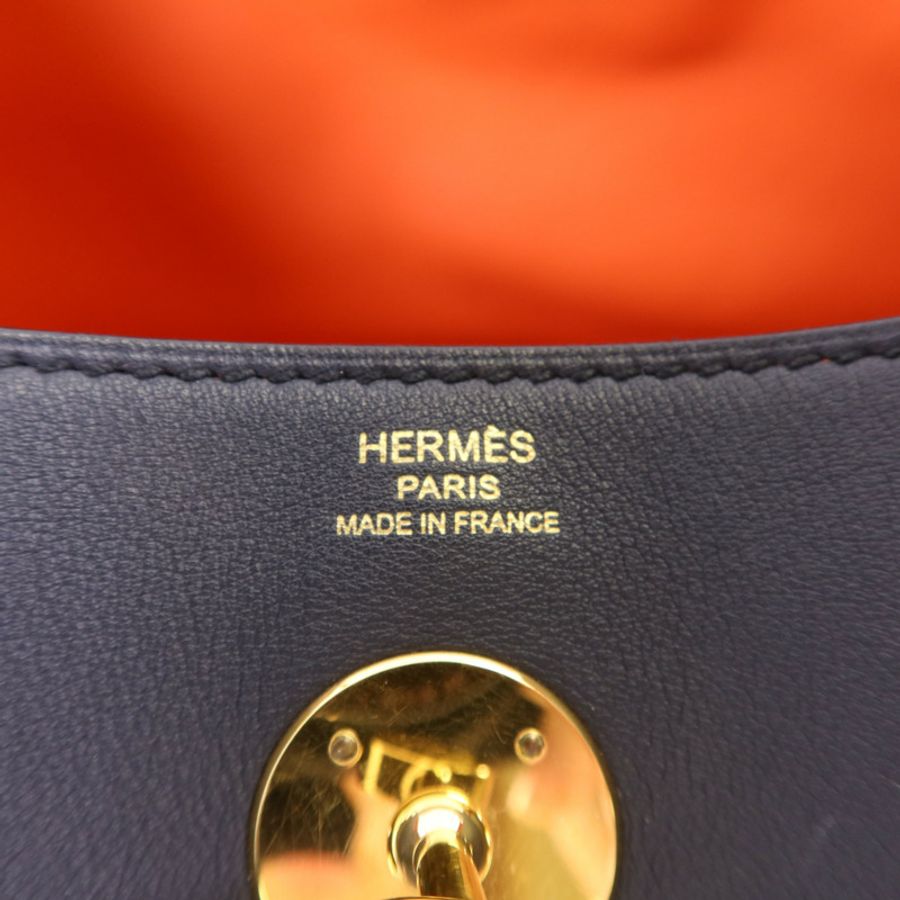 HERMES Swift皮革Lindy 26金扣手挽肩背兩用袋-6