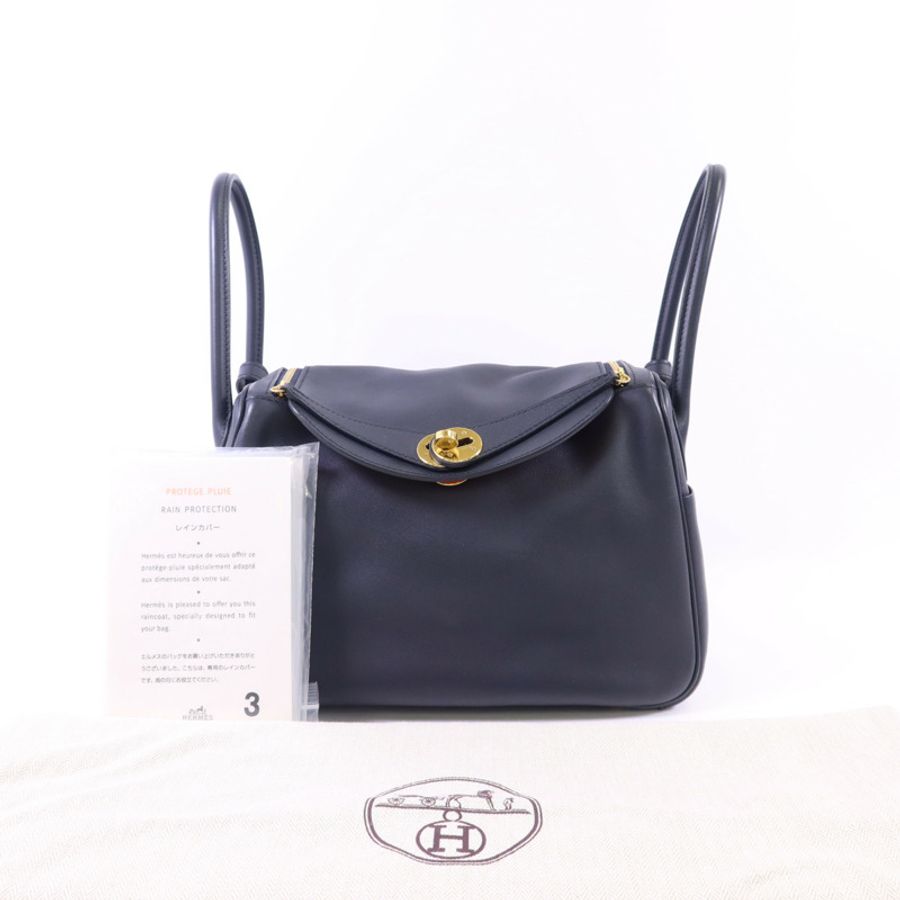 HERMES Swift皮革Lindy 26金扣手挽肩背兩用袋-18