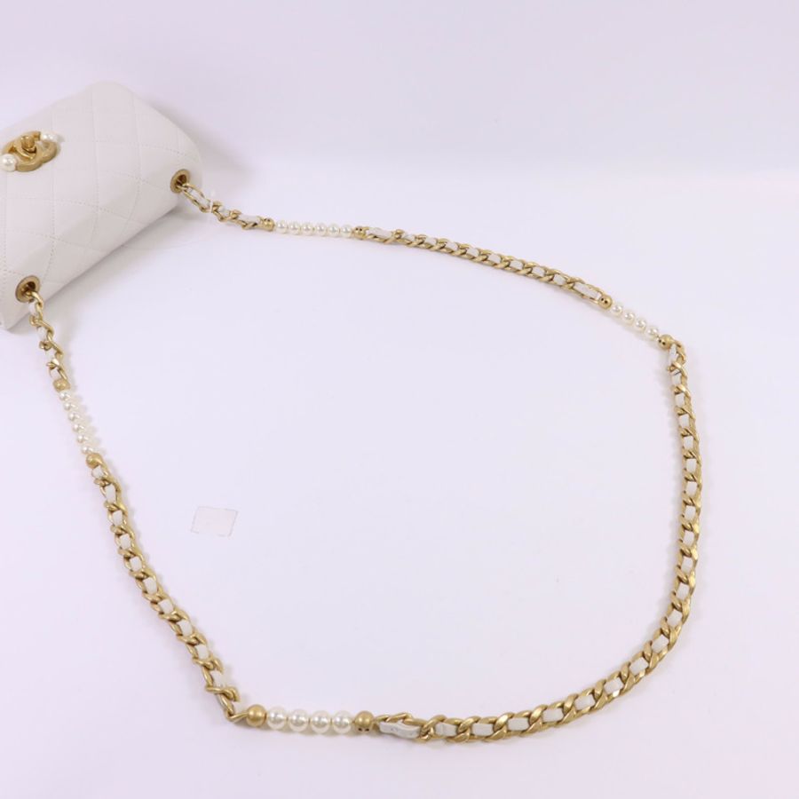CHANEL 牛皮皮革Shoulder Bag金扣鏈帶肩背袋-4