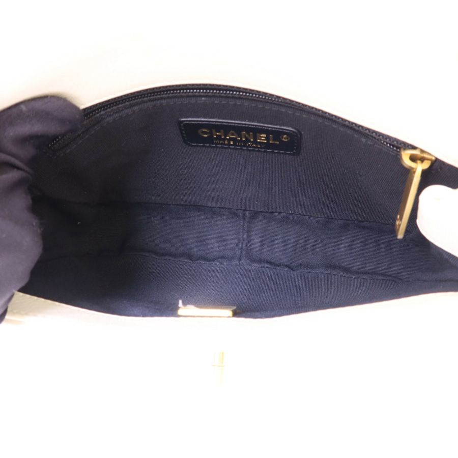 CHANEL 牛皮皮革Shoulder Bag金扣鏈帶肩背袋-5