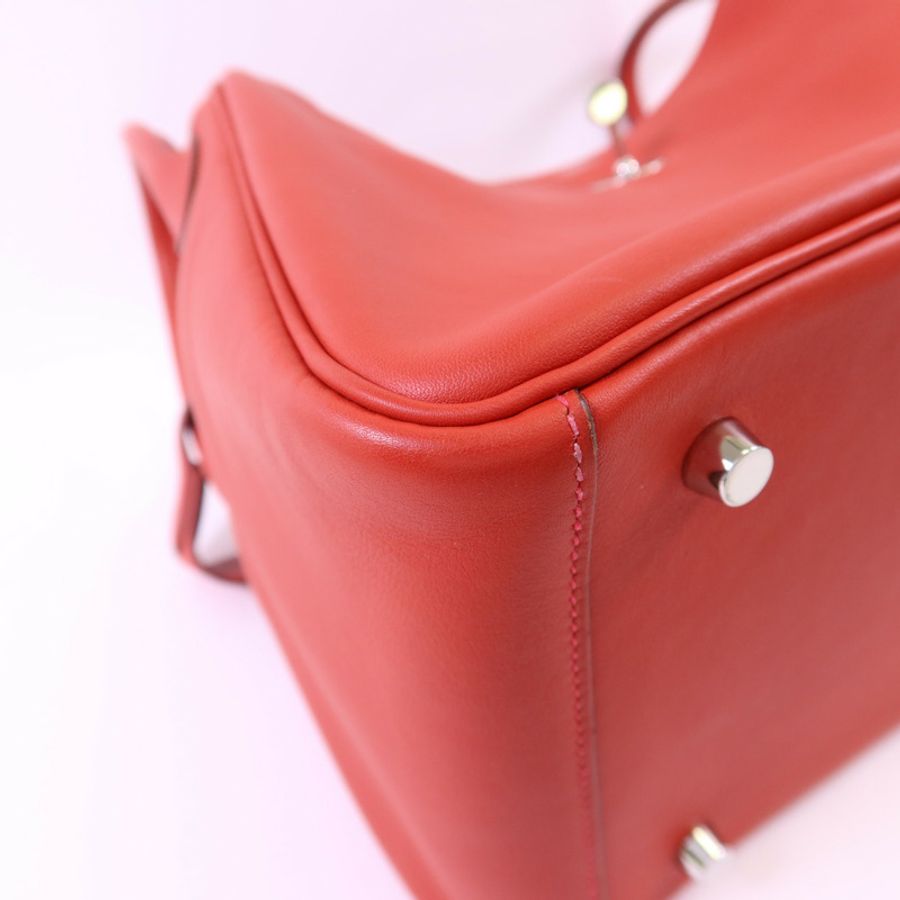 HERMES Evercolor皮革Lindy 30銀扣手挽肩背兩用袋-12