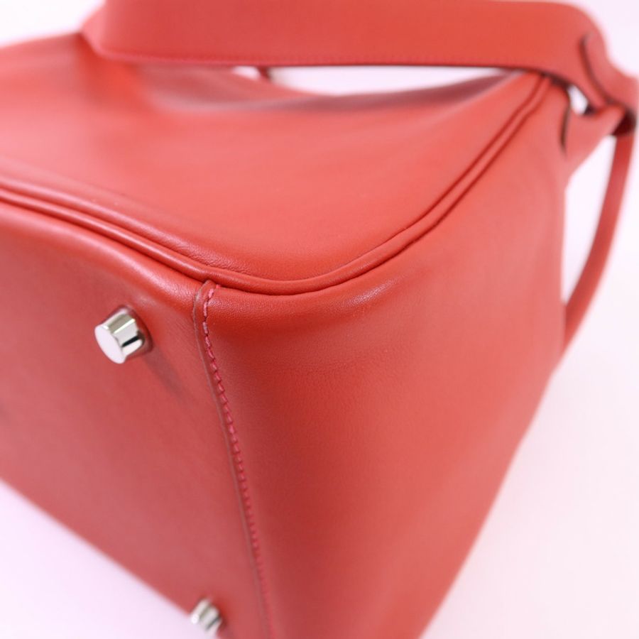 HERMES Evercolor皮革Lindy 30銀扣手挽肩背兩用袋-13