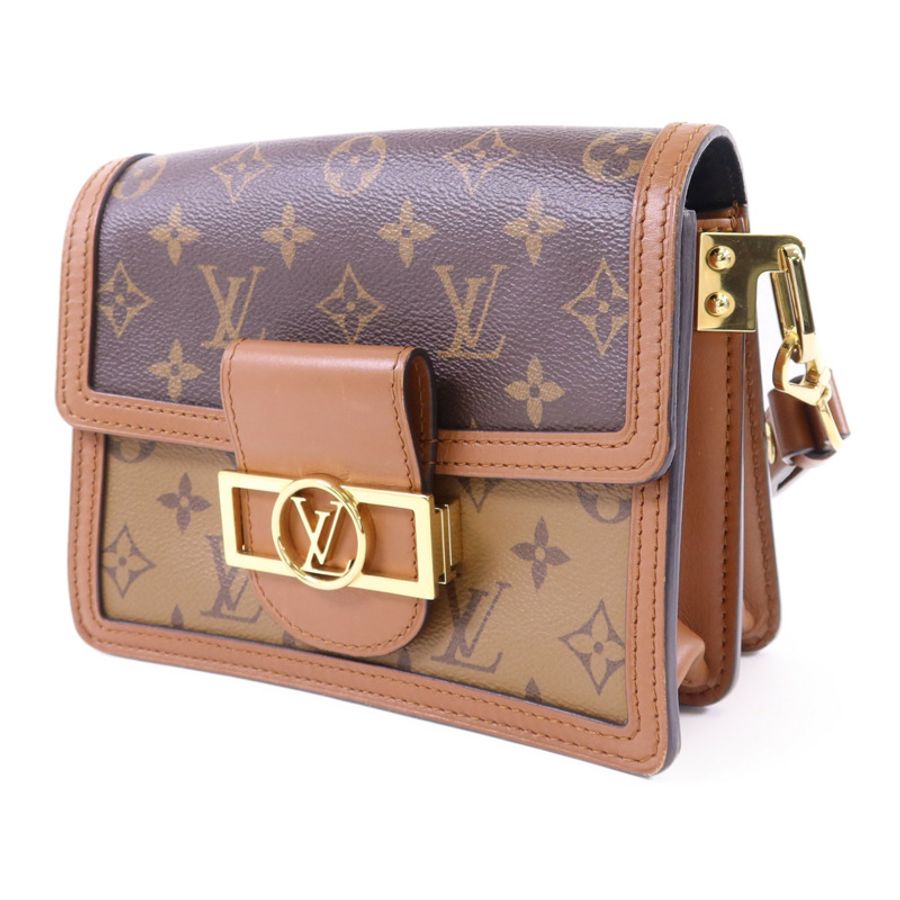 LOUIS VUITTON Monogram Reverse Mini Dauphine金扣肩背袋-2
