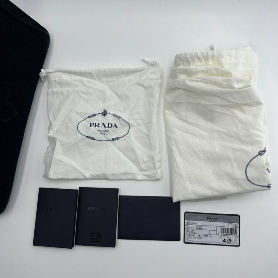普拉達 Cotton Canvas Small Tote 小型帆布托特包-7