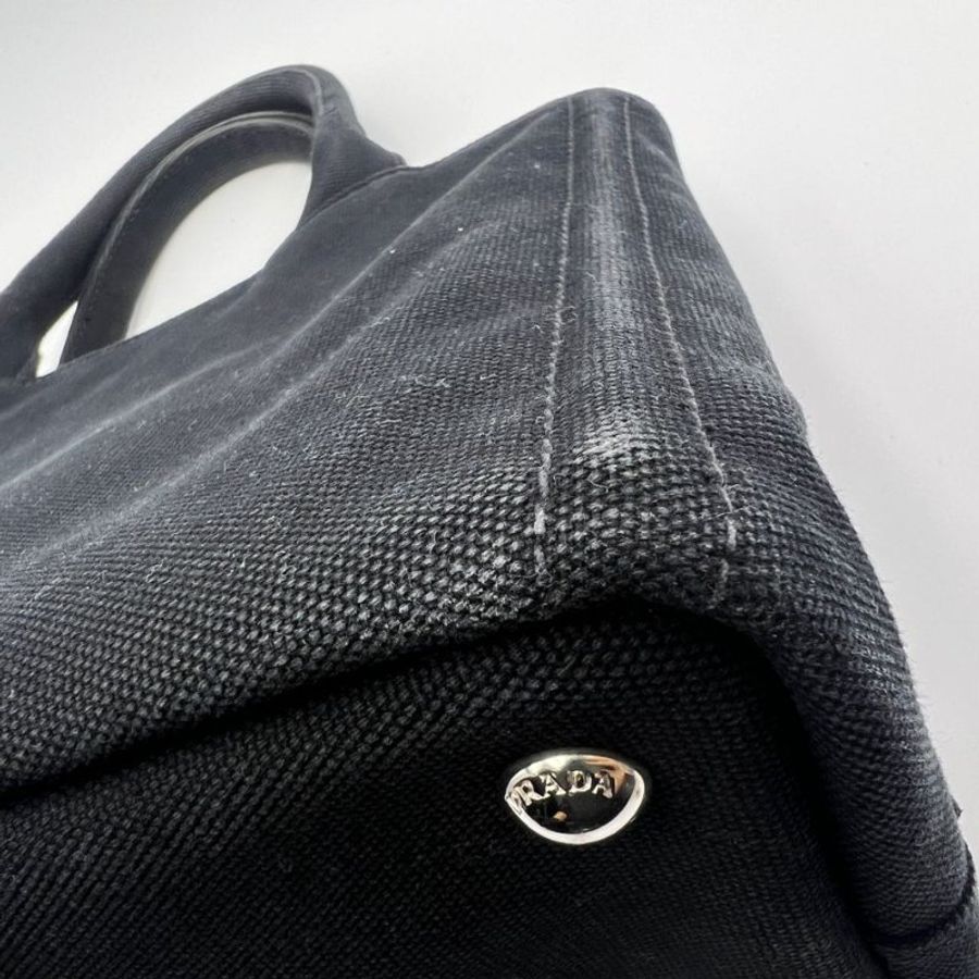 普拉達 Cotton Canvas Small Tote 小型帆布托特包-16