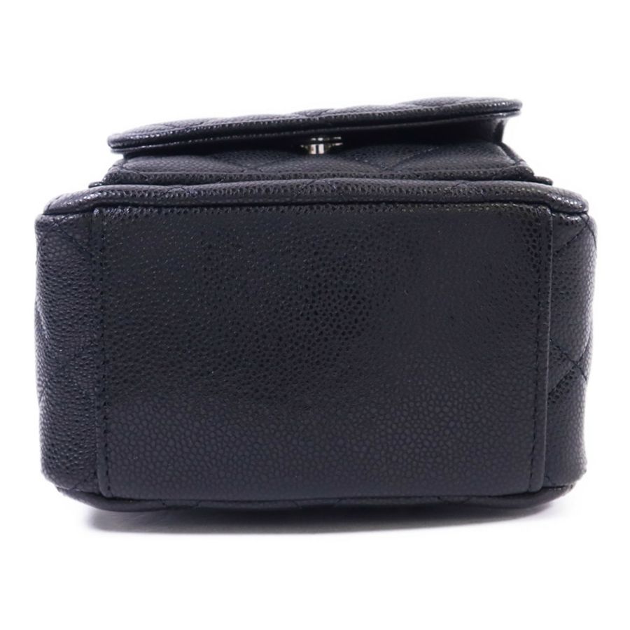CHANEL 牛皮皮革Mini Backpack銀扣背包-3
