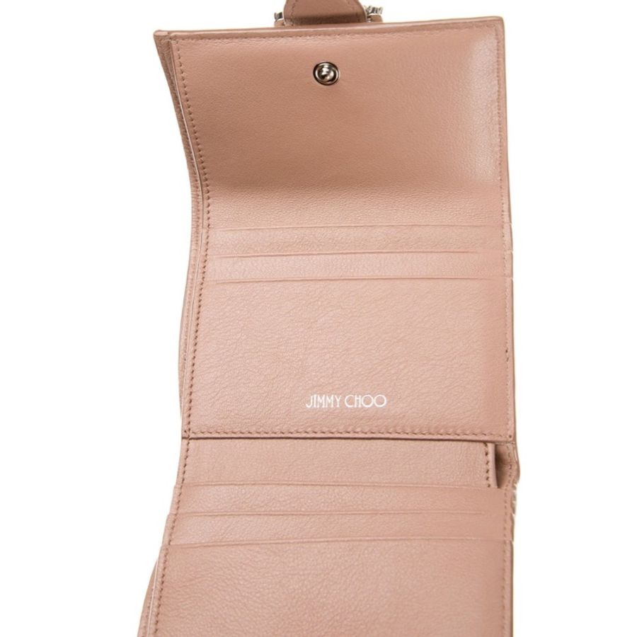 Jimmy Choo 英國精品 真皮迷你短夾 精品皮夾 附盒附卡|淘氣善良・尋寶-6
