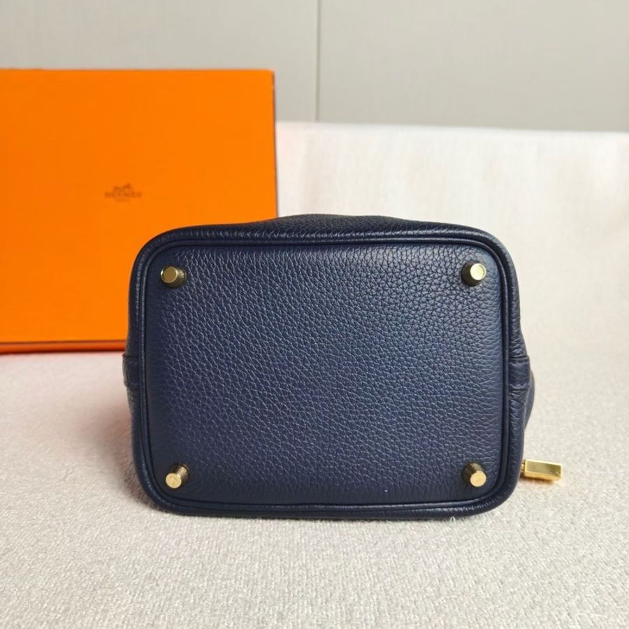 Hermes Picotin菜籃子18 普魯士藍18*19*13.5 99新配件塵袋鑰匙鎖-6