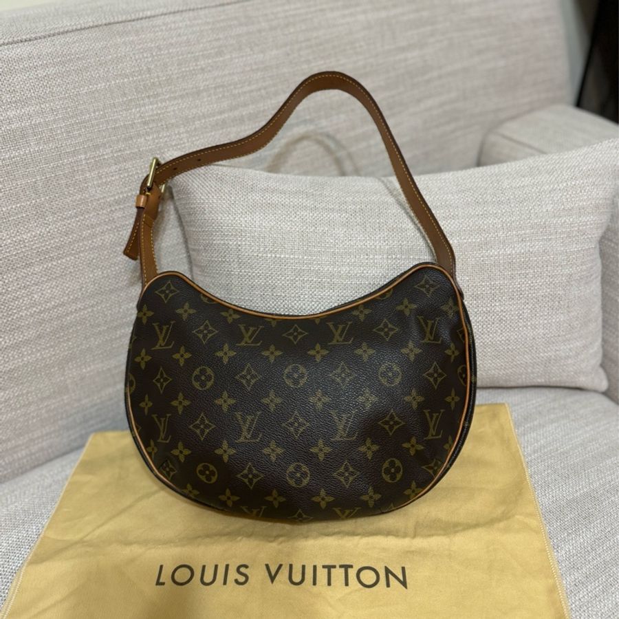最後降價❗️9新以上美品✨LV Croissant Medium 中古可頌包中號🥐碗豆包🫘月亮包/月牙包/腋下包/有塵袋/漂亮包況-0