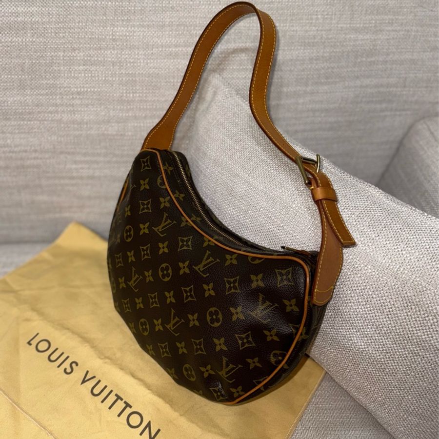 最後降價❗️9新以上美品✨LV Croissant Medium 中古可頌包中號🥐碗豆包🫘月亮包/月牙包/腋下包/有塵袋/漂亮包況-13