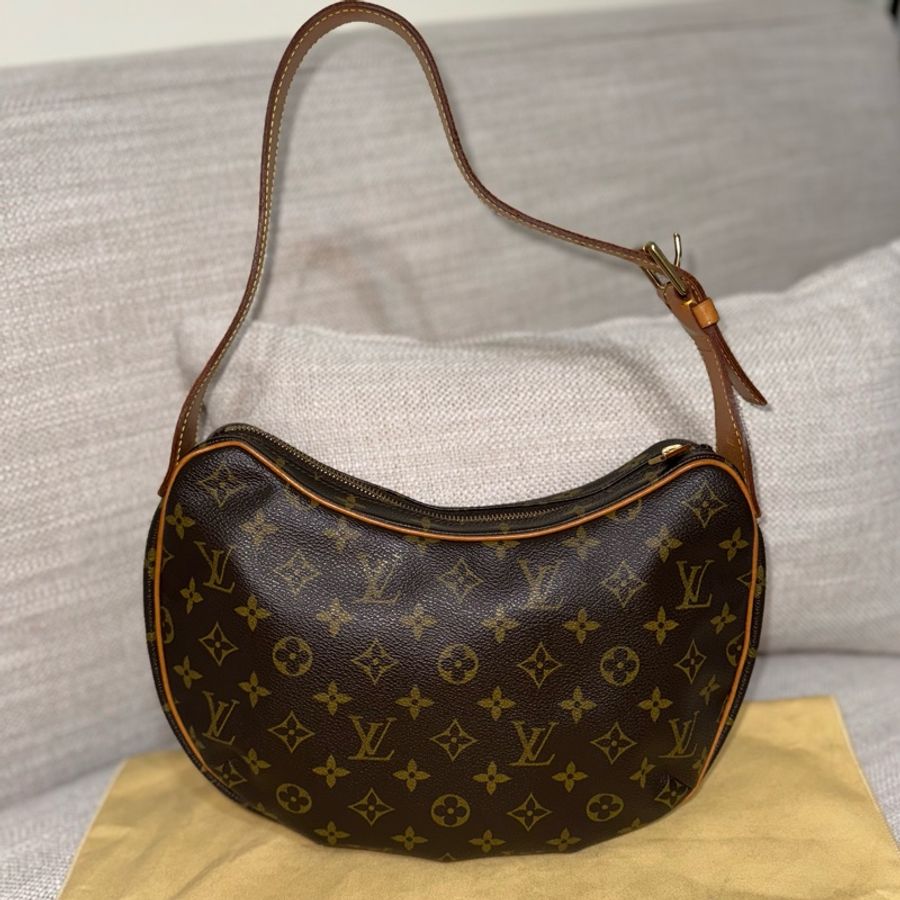 最後降價❗️9新以上美品✨LV Croissant Medium 中古可頌包中號🥐碗豆包🫘月亮包/月牙包/腋下包/有塵袋/漂亮包況-16
