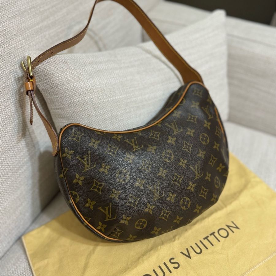 最後降價❗️9新以上美品✨LV Croissant Medium 中古可頌包中號🥐碗豆包🫘月亮包/月牙包/腋下包/有塵袋/漂亮包況-17