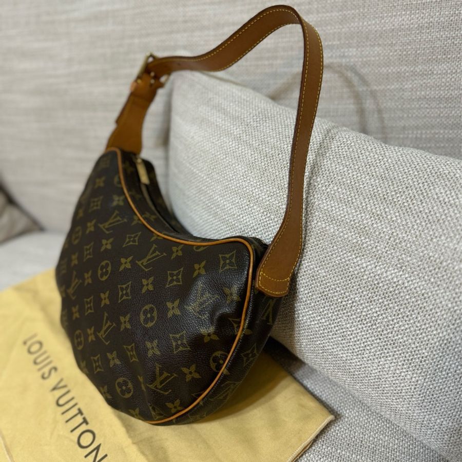 最後降價❗️9新以上美品✨LV Croissant Medium 中古可頌包中號🥐碗豆包🫘月亮包/月牙包/腋下包/有塵袋/漂亮包況-18