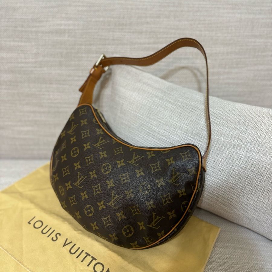 最後降價❗️9新以上美品✨LV Croissant Medium 中古可頌包中號🥐碗豆包🫘月亮包/月牙包/腋下包/有塵袋/漂亮包況-19