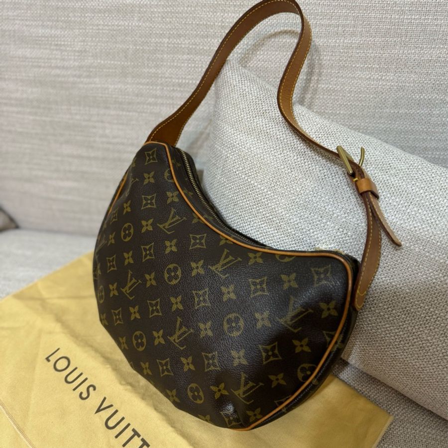 最後降價❗️9新以上美品✨LV Croissant Medium 中古可頌包中號🥐碗豆包🫘月亮包/月牙包/腋下包/有塵袋/漂亮包況-24