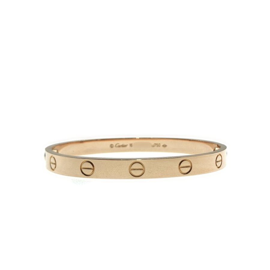 Cartier 卡地亞 Love 18K玫瑰金 寬版無鉆手環 Size 16 Bracelet-0