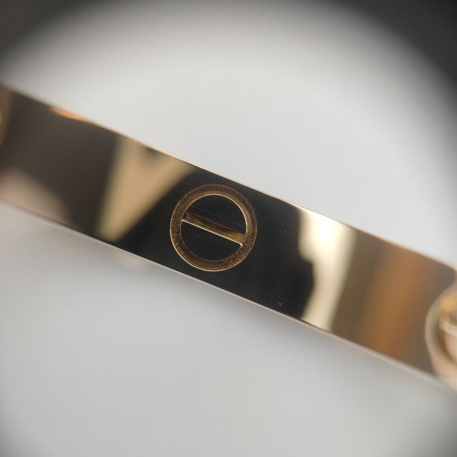 Cartier 卡地亞 Love 18K玫瑰金 寬版無鉆手環 Size 16 Bracelet-5