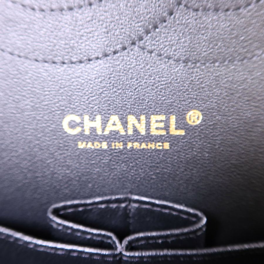 CHANEL 羊皮皮革Classic Jumbo金扣鏈帶手挽肩背兩用袋-7