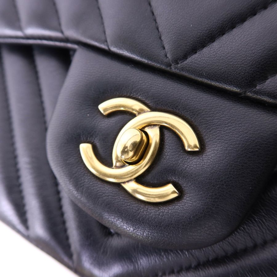 CHANEL 羊皮皮革Classic Jumbo金扣鏈帶手挽肩背兩用袋-9