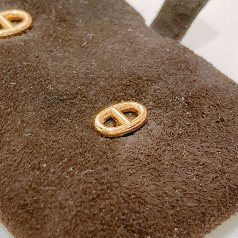 TW4652 HERMES 愛馬仕小號豬鼻系列18K玫瑰金耳環CHAINE D'ANCRE EARRINGS 18K ROSE GOLD-3