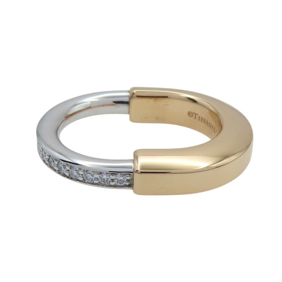 18K白/玫瑰金 鑽石 Lock 戒指【Tiffany & Co 蒂芬妮】-5