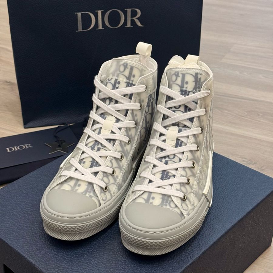 Dior B23高筒透明Oblique緹花休閒鞋-0