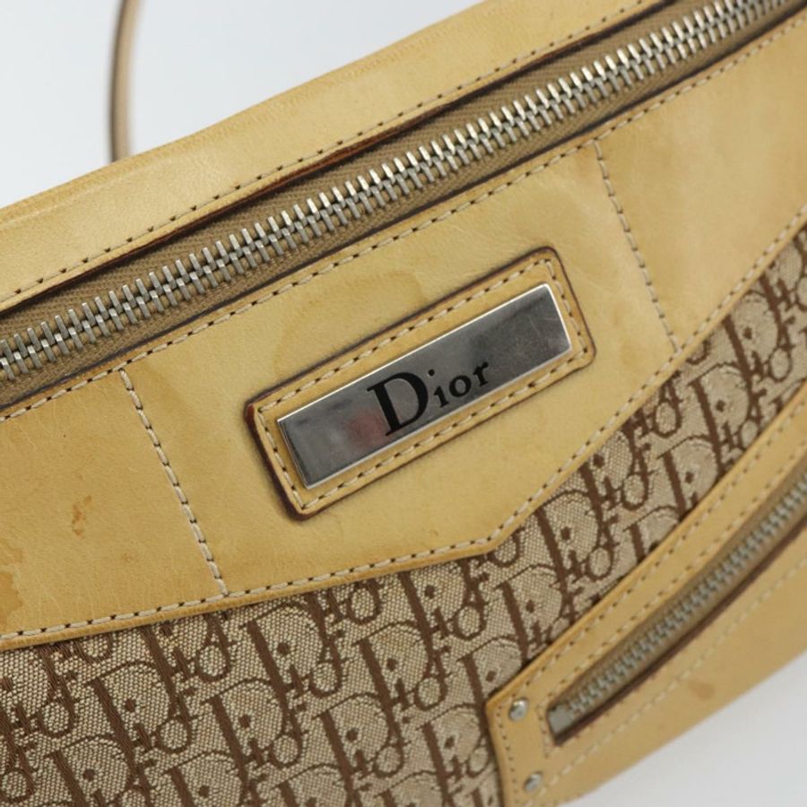 【日本直送】Christian Dior Trotter帆布街頭時尚肩背包 米色 銀色 正品 161759-16