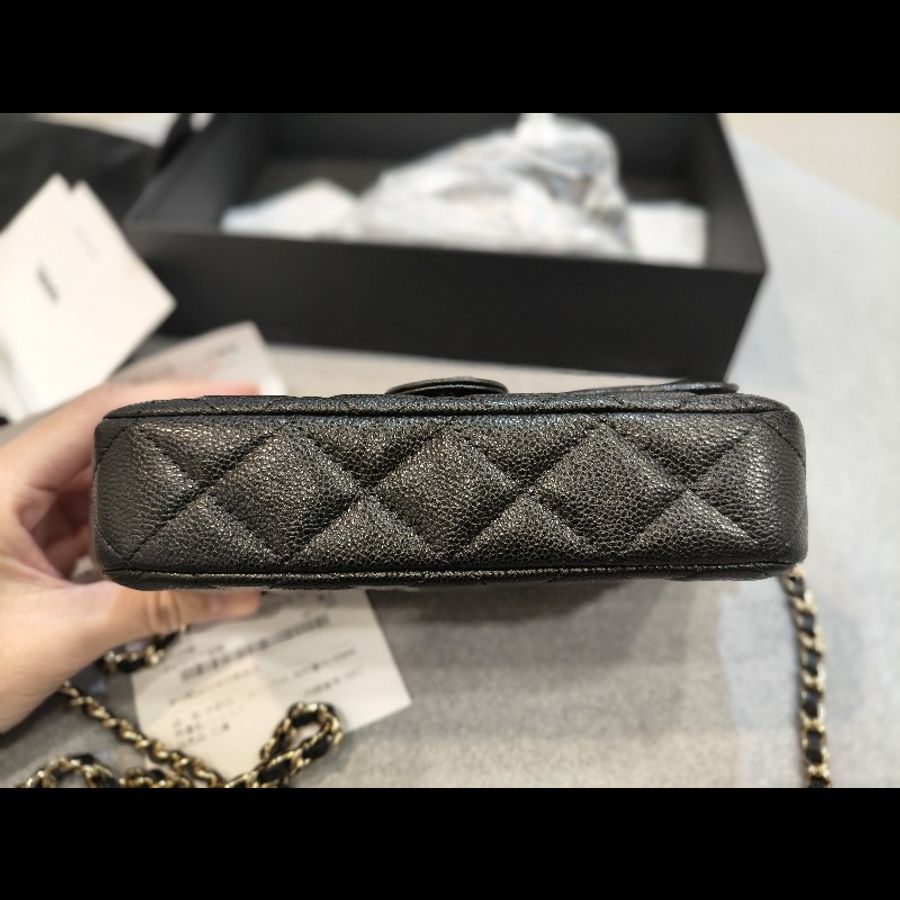 全新Chanel 牛荔枝皮二合一woc-1