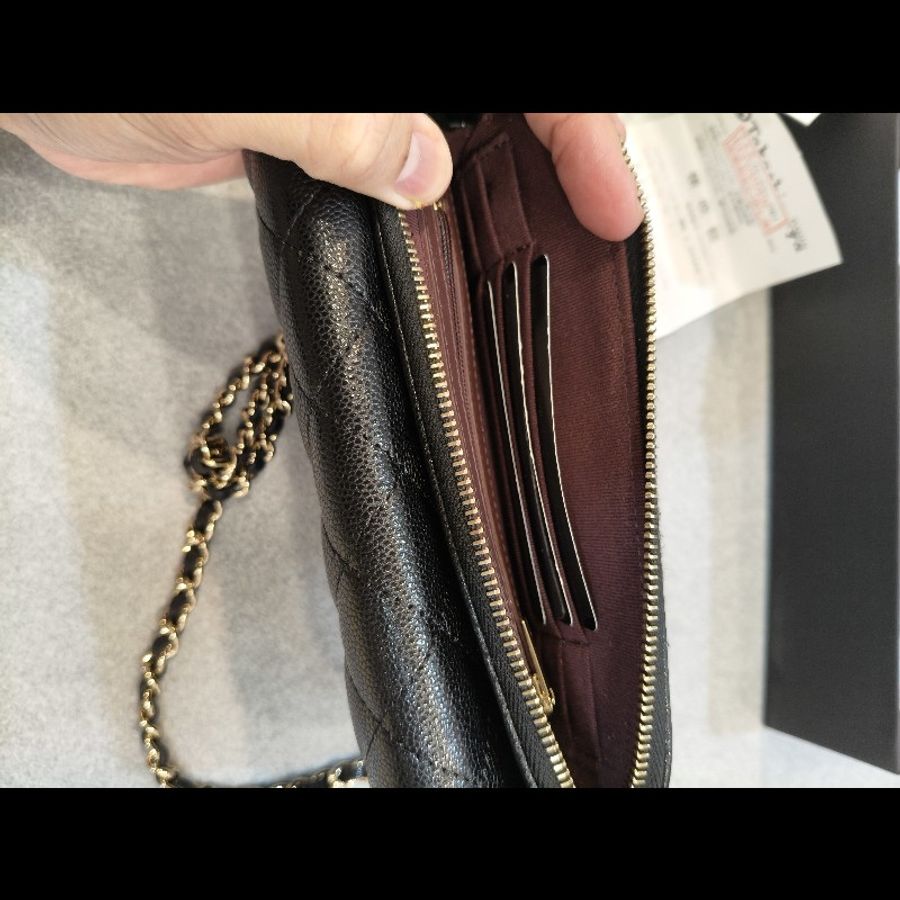 全新Chanel 牛荔枝皮二合一woc-9
