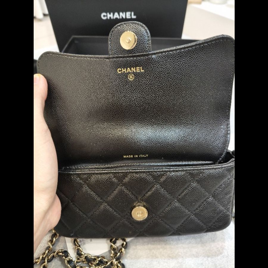 全新Chanel 牛荔枝皮二合一woc-10