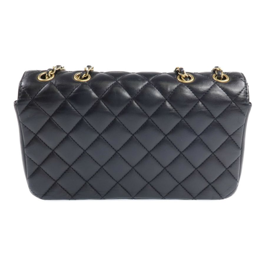 CHANEL 羊皮皮革Chain Shoulder金扣鏈帶肩背袋-2