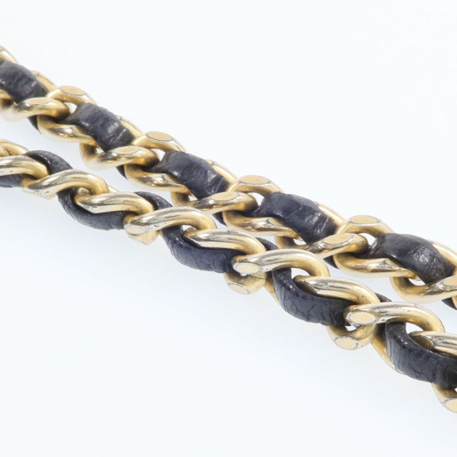 CHANEL 羊皮皮革Chain Shoulder金扣鏈帶肩背袋-18