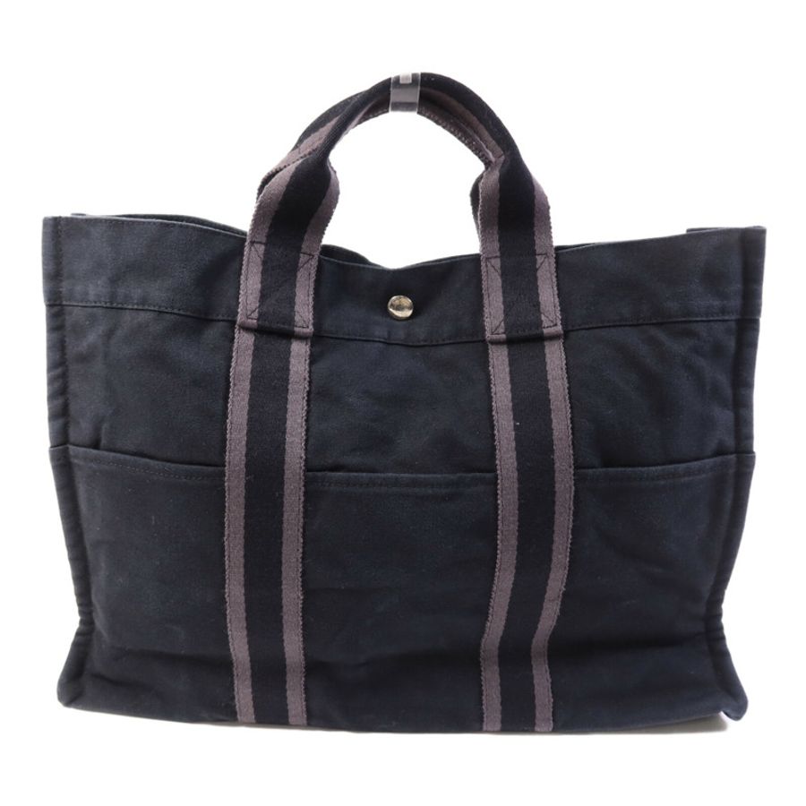 HERMES 帆布Fourre Tout Tote MM銀扣手挽袋-1