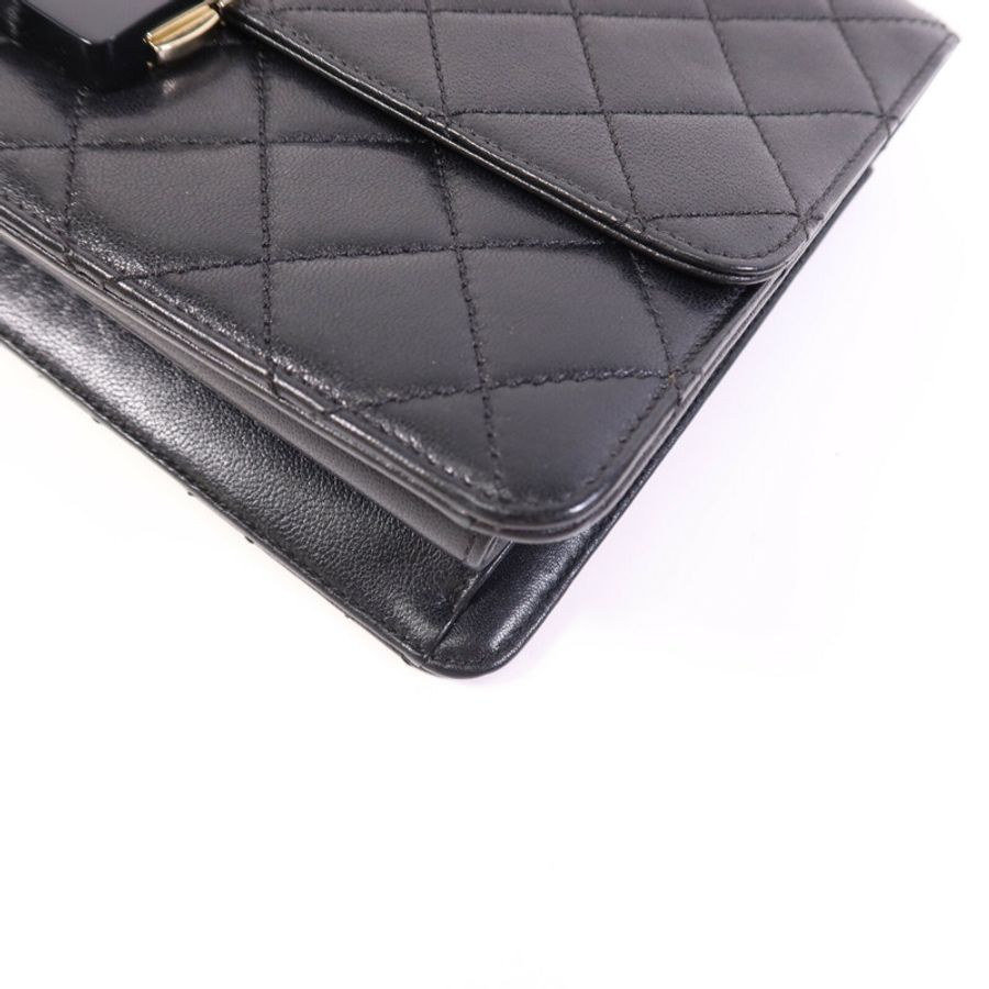 CHANEL 牛皮皮革Chain Shoulder Bag金扣鏈帶肩背袋-10