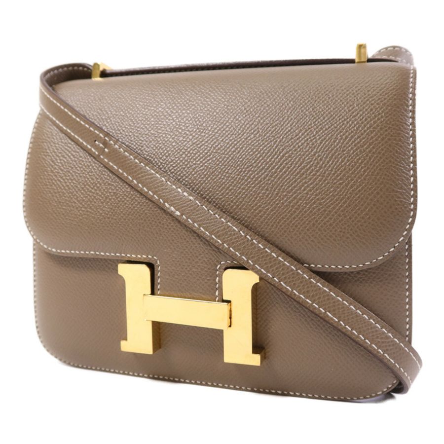 HERMES Epsom皮革Constance Mini金扣手挽肩背兩用袋Etoupe-2