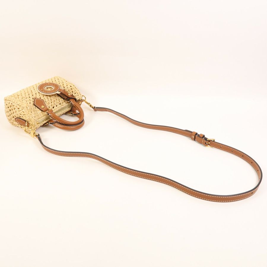 LOUIS VUITTON Raffia Nano Speedy金扣手挽肩背兩用袋-6