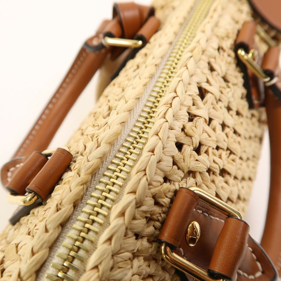 LOUIS VUITTON Raffia Nano Speedy金扣手挽肩背兩用袋-14