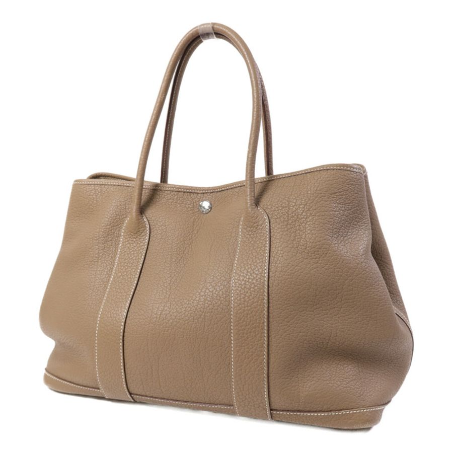 HERMES Clemence皮革Garden Party PM銀扣手挽袋-2