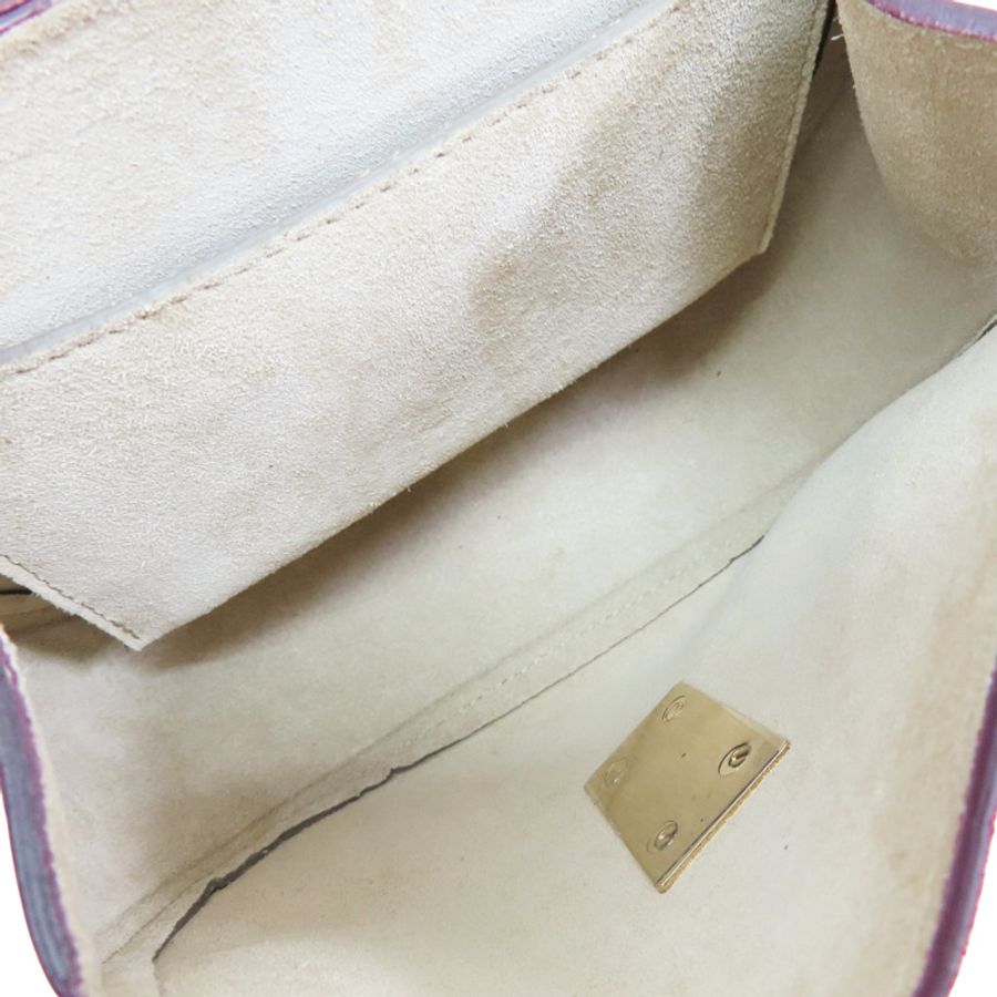 紅色麂皮拚蛇皮 鏈帶肩背包【Chloe 克羅伊】 3S1031 H8V-4