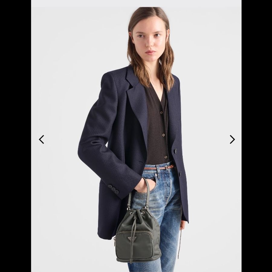 Prada 尼龍 水桶包 灰色 Duet Re-Nylon bucket bag-11