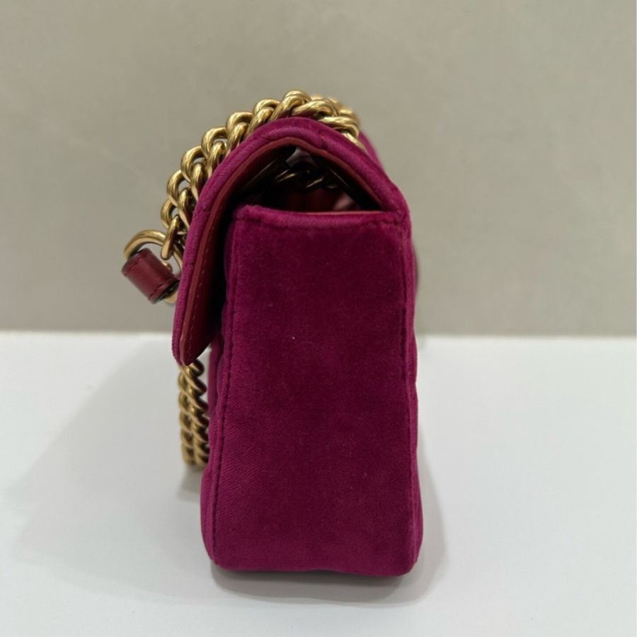 【95新✨全網最低價】Gucci古馳Marmont26 黑色絲絨鏈條包-3