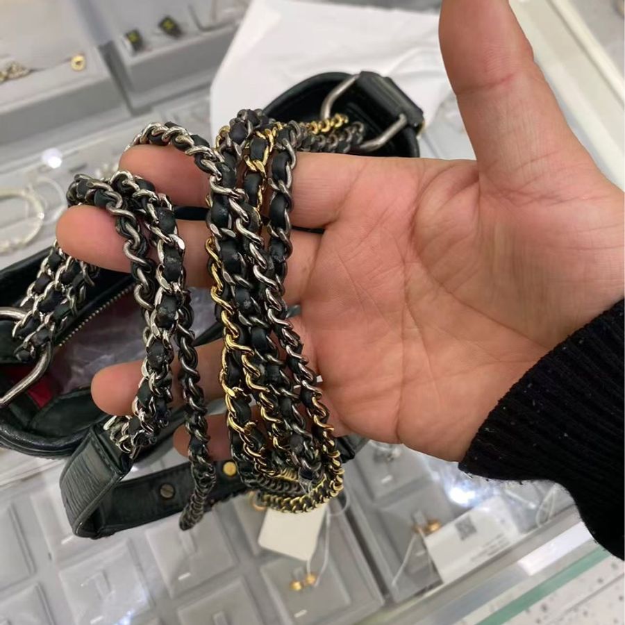 【92%新 ✨ 全網最低價!】稀有色 26開 Chanel 香奈兒 流浪包小號 墨綠金扣 牛皮-7