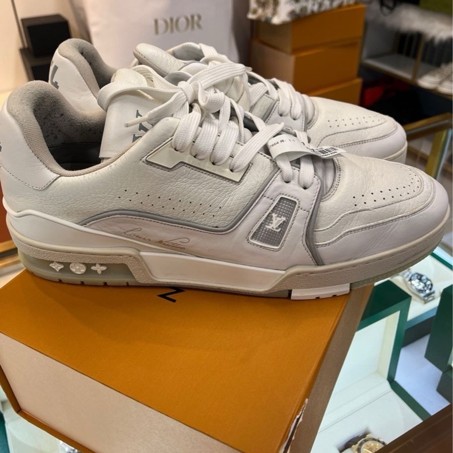 LV 路易威登 白水泥Trainer 牛皮 白水泥 尺碼10=44-7