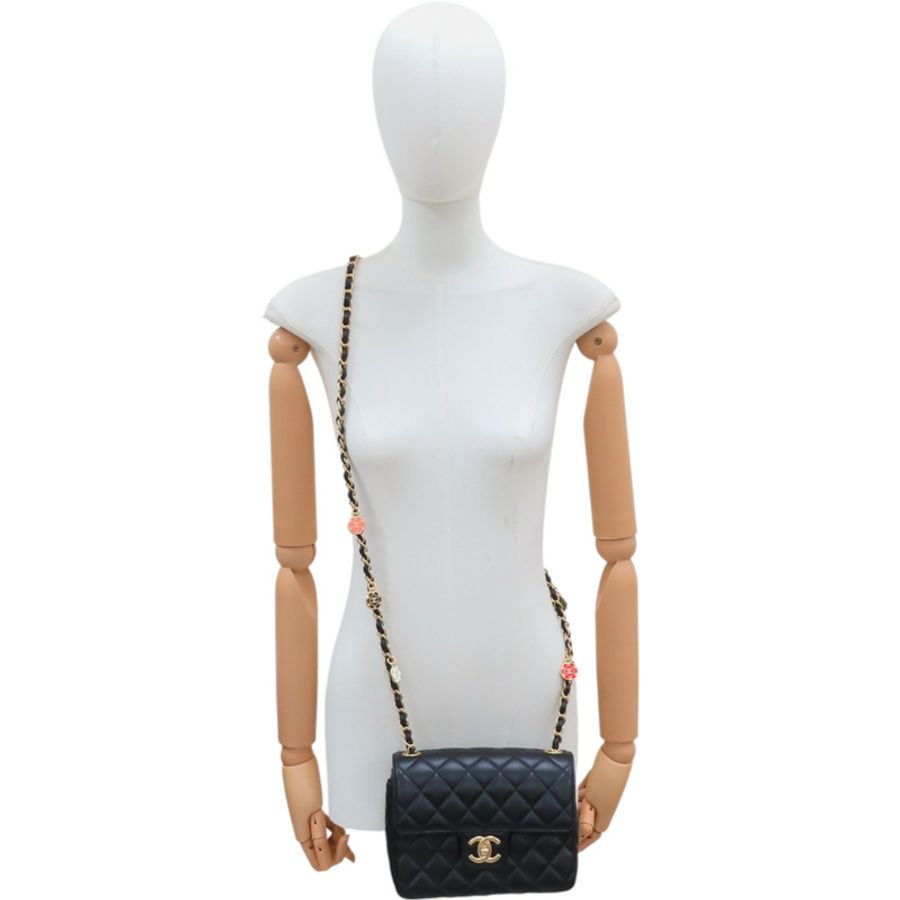 黑色 菱格紋 羊皮 23C 金幣 鍊帶 肩背包 AS3737【CHANEL 香奈兒】 AS3737-10