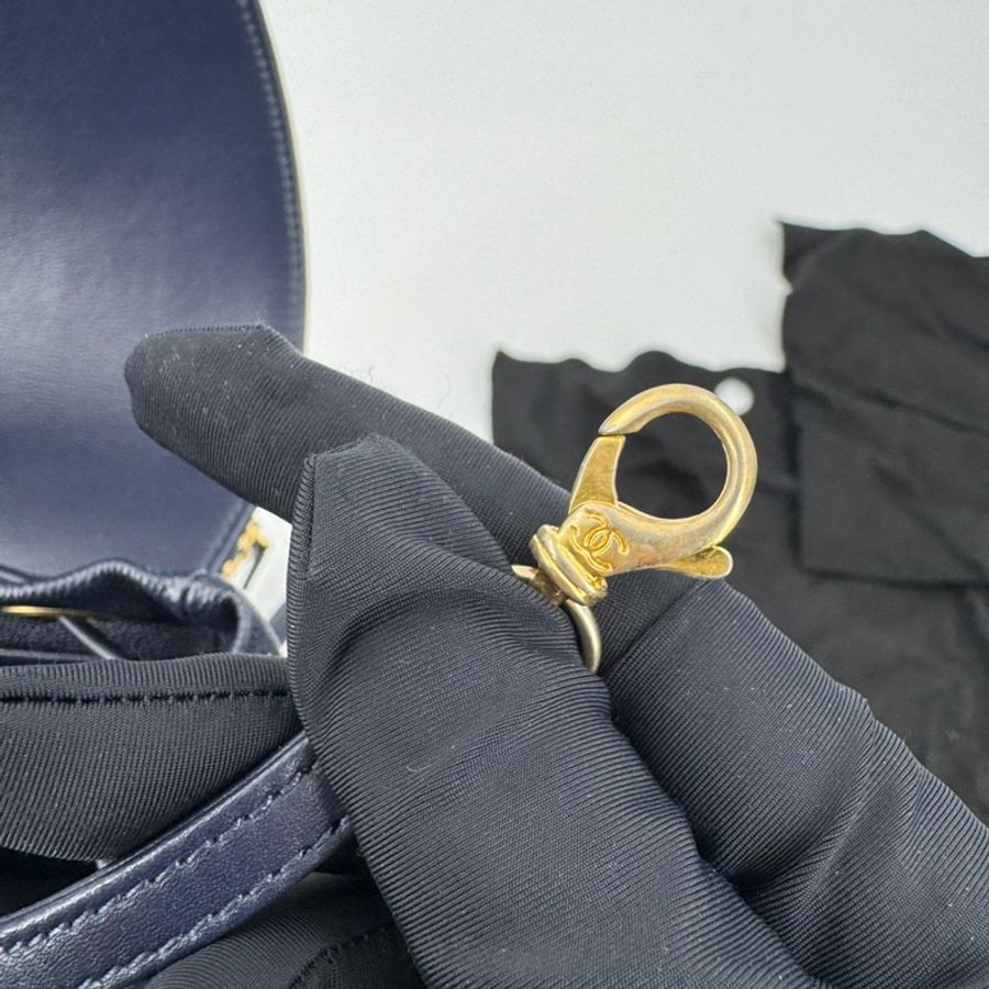 Chanel (18) Caviar Leather CC Filigree Black Backpack with Gold Hardware-12