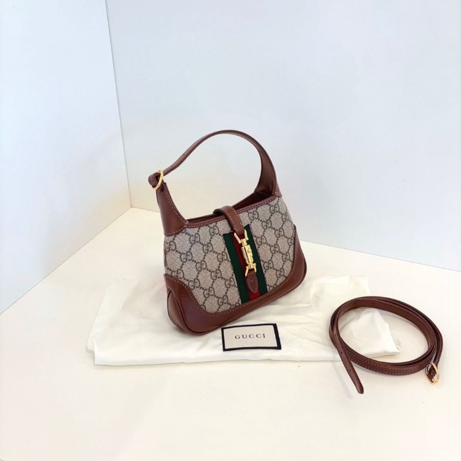 Gucci Jackie 1961 老花mini 手提包 20*13*3.5 99新配件塵袋-3