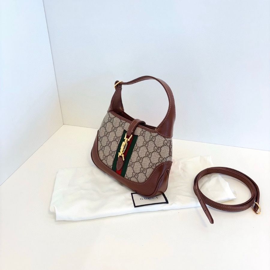 Gucci Jackie 1961 老花mini 手提包 20*13*3.5 99新配件塵袋-4
