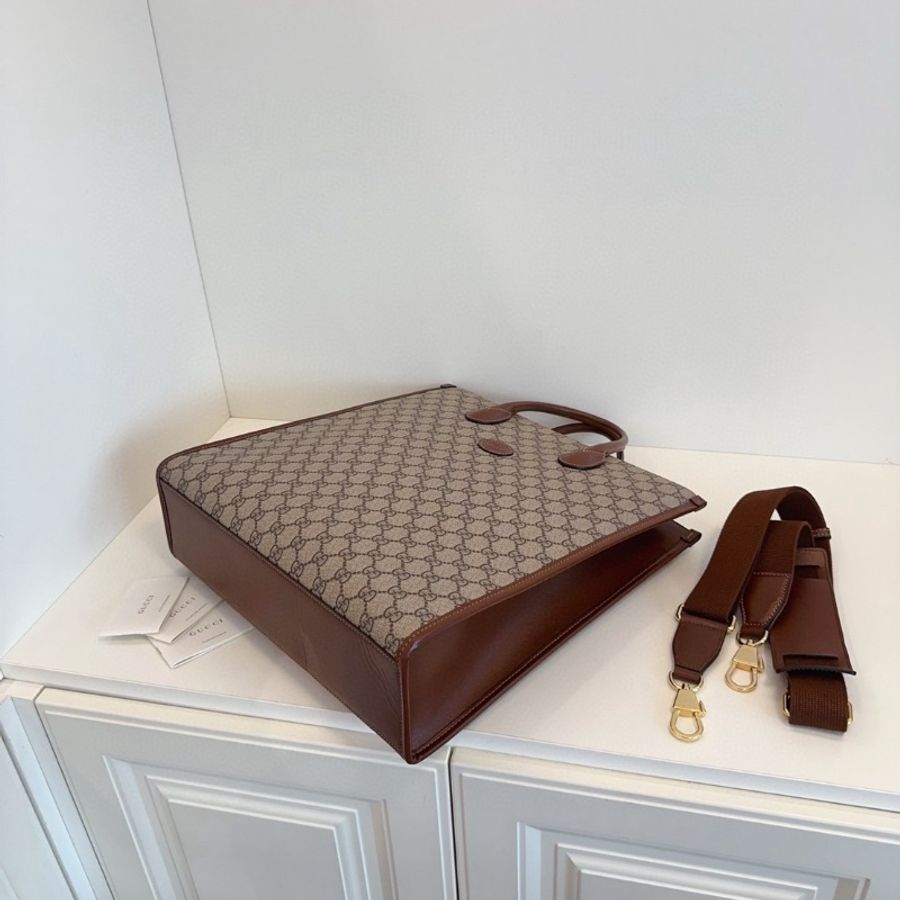 Gucci Retro烏木色老花 竪款琴譜tote 大號托特36*38*10 99新配件塵袋-3