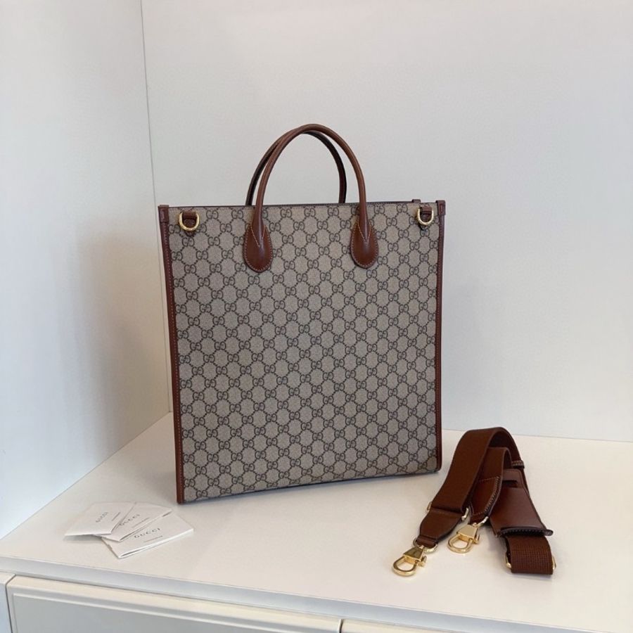 Gucci Retro烏木色老花 竪款琴譜tote 大號托特36*38*10 99新配件塵袋-5